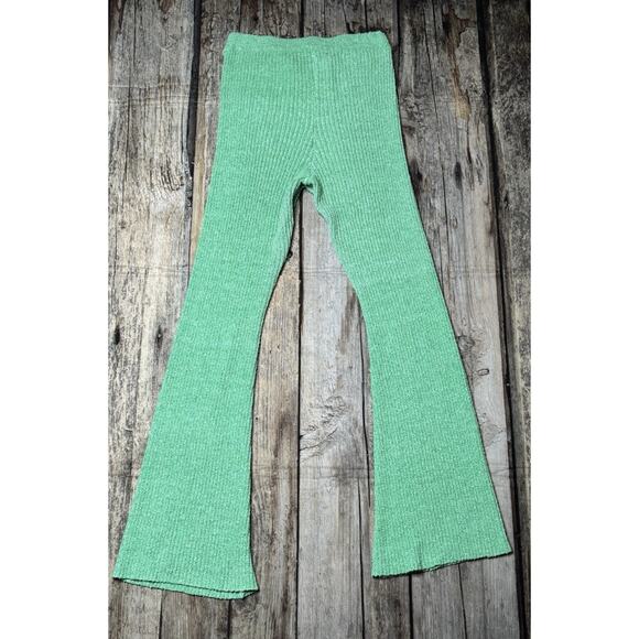 Emory Park High Rise Ribbed Green Flare Leg Pants Womens Size Large - Picture 5 of 5